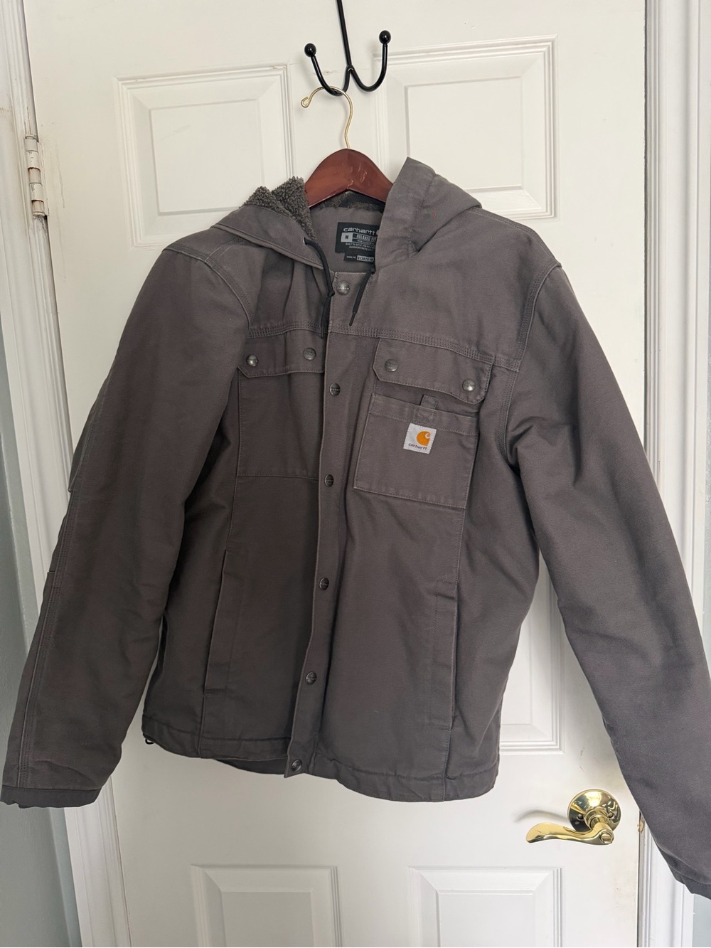 Carhartt Men's Relaxed Fit Sherpa Lined Hooded Work Coat